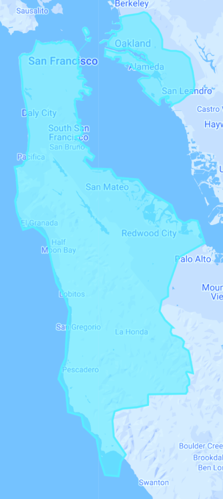 San Francisco Bay area wireless Internet coverage map